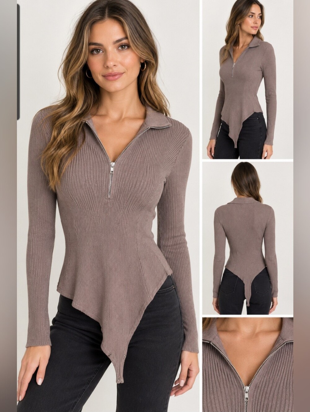 Abercrombie & Fitch Ribbed Half-Zip Bodysuit. Great Condition. Size US M.